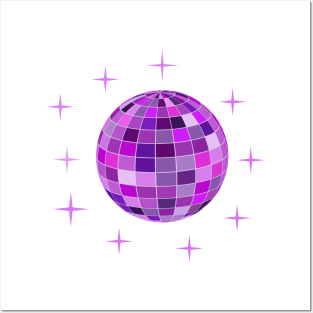 Groovy Disco Ball in Purple and Pink Posters and Art